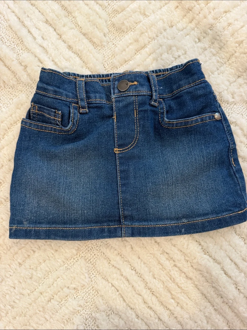 The Children's Place Dark Blue Denim Skirt with Pockets